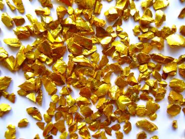 Glassteine gold, 3-6 mm/1 kg