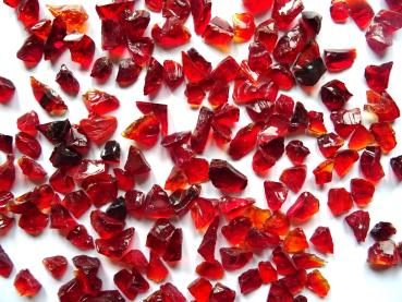 glass granules, glass stones ruby red 3-6 mm