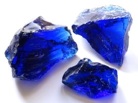 glass rocks-glass chunks cobalt-blue