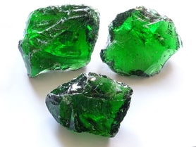 glass rocks-glass chunks dark green
