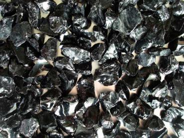 Glassteine schwarz, 9-12 mm, trocken/20 kg