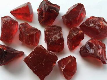 Glass Stones 20-40 mm Ruby Red | Dry Dust Free 22.5 Kg  | fire pit glass | glass lump