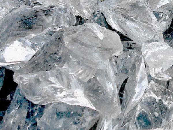 Glass rocks | chunks clear for filling gabions, size 60-100 mm